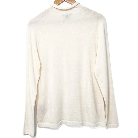Uniqlo x Theory Womens 100% Wool Turtleneck Sweater Off White Cream Size Small - Picture 4 of 8